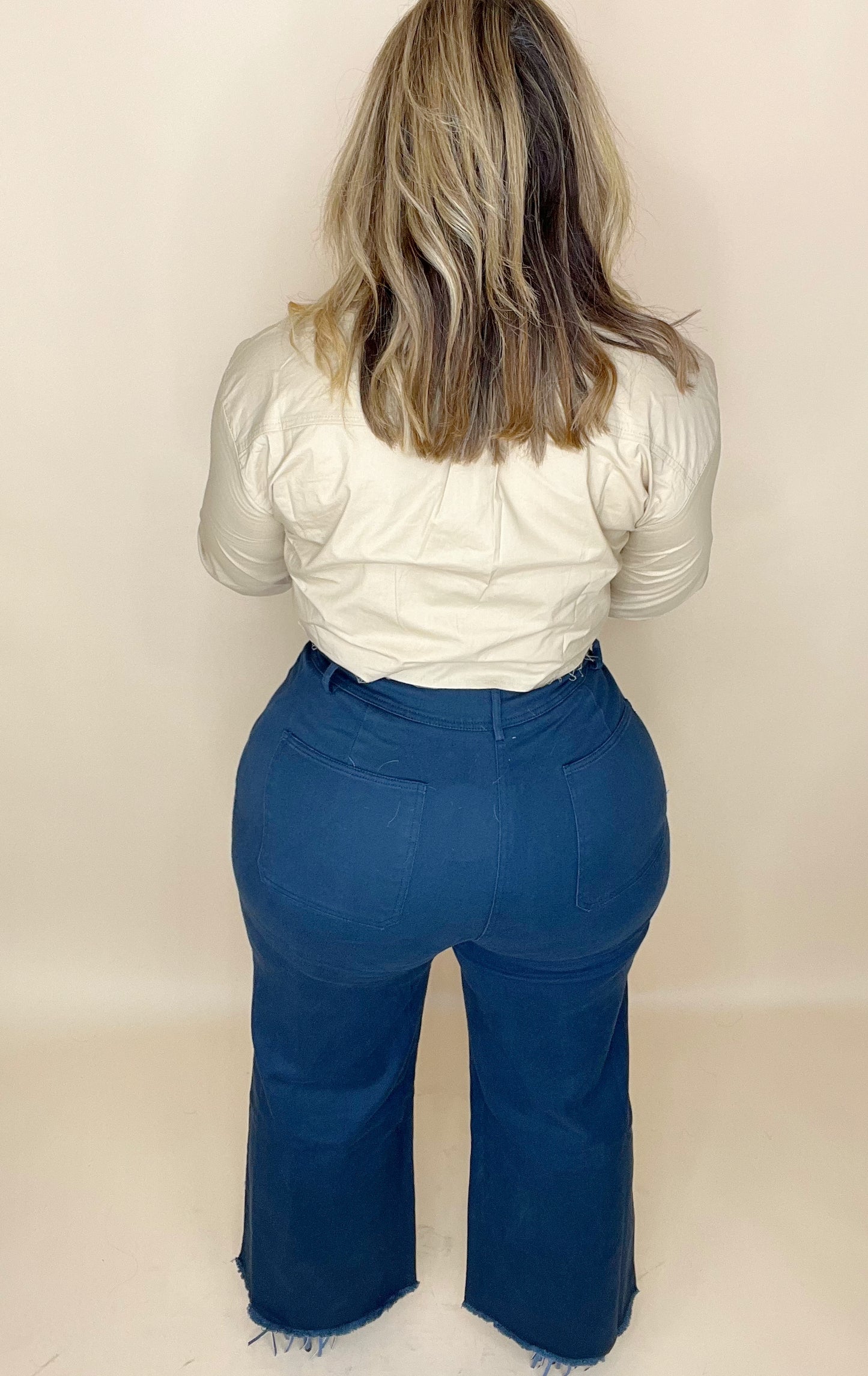 Fall for It Navy High Waisted Pants