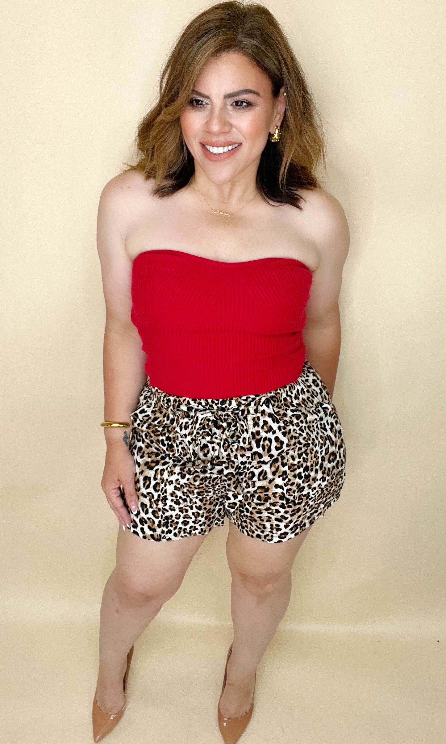 Nicole Leopard Print Shorts