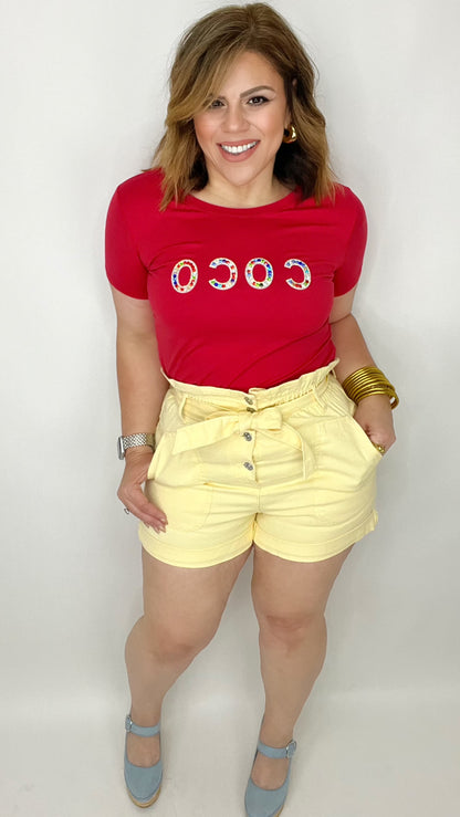 *Last Small* Coco Graphic Tee In Red