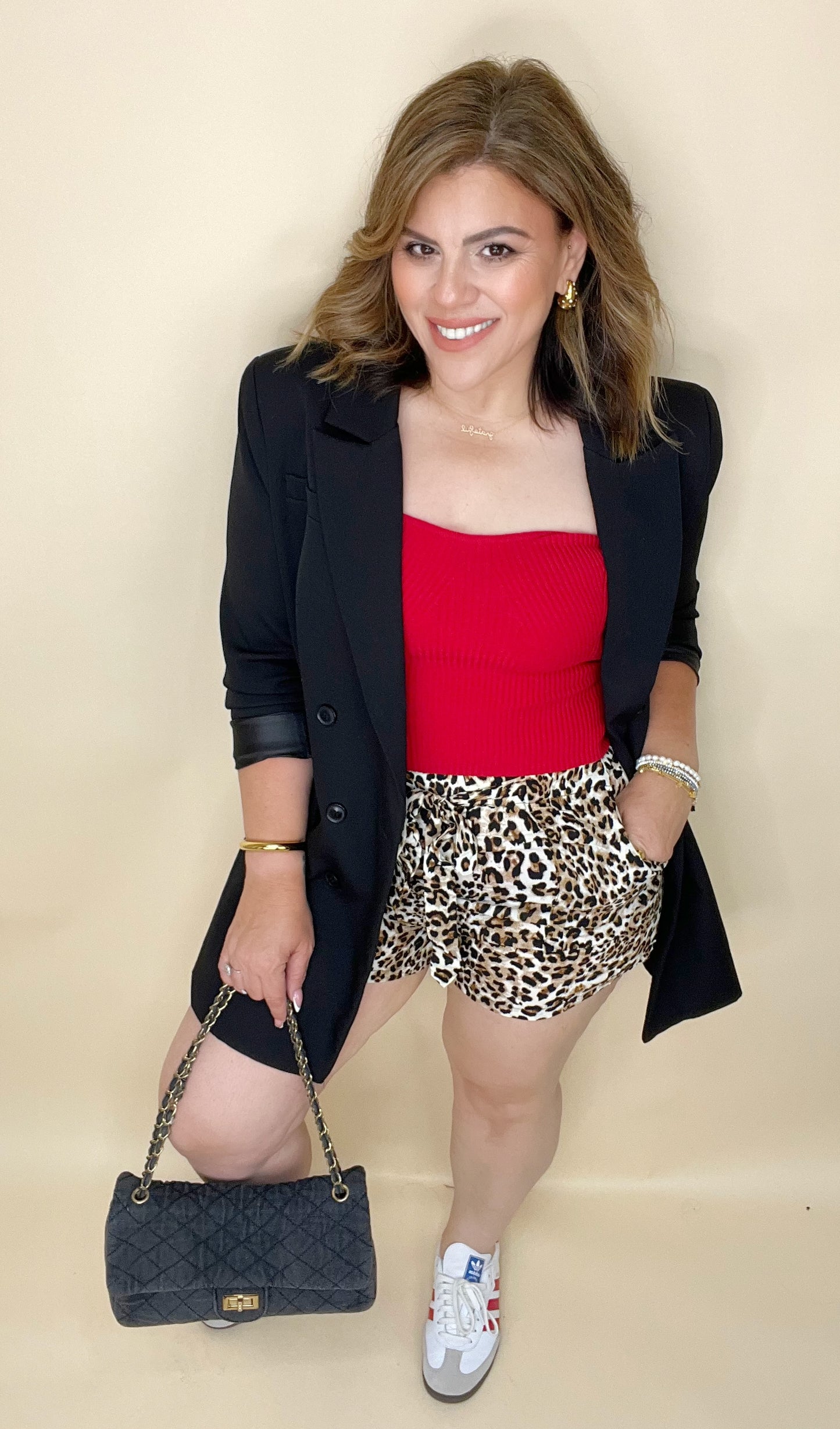 Nicole Leopard Print Shorts