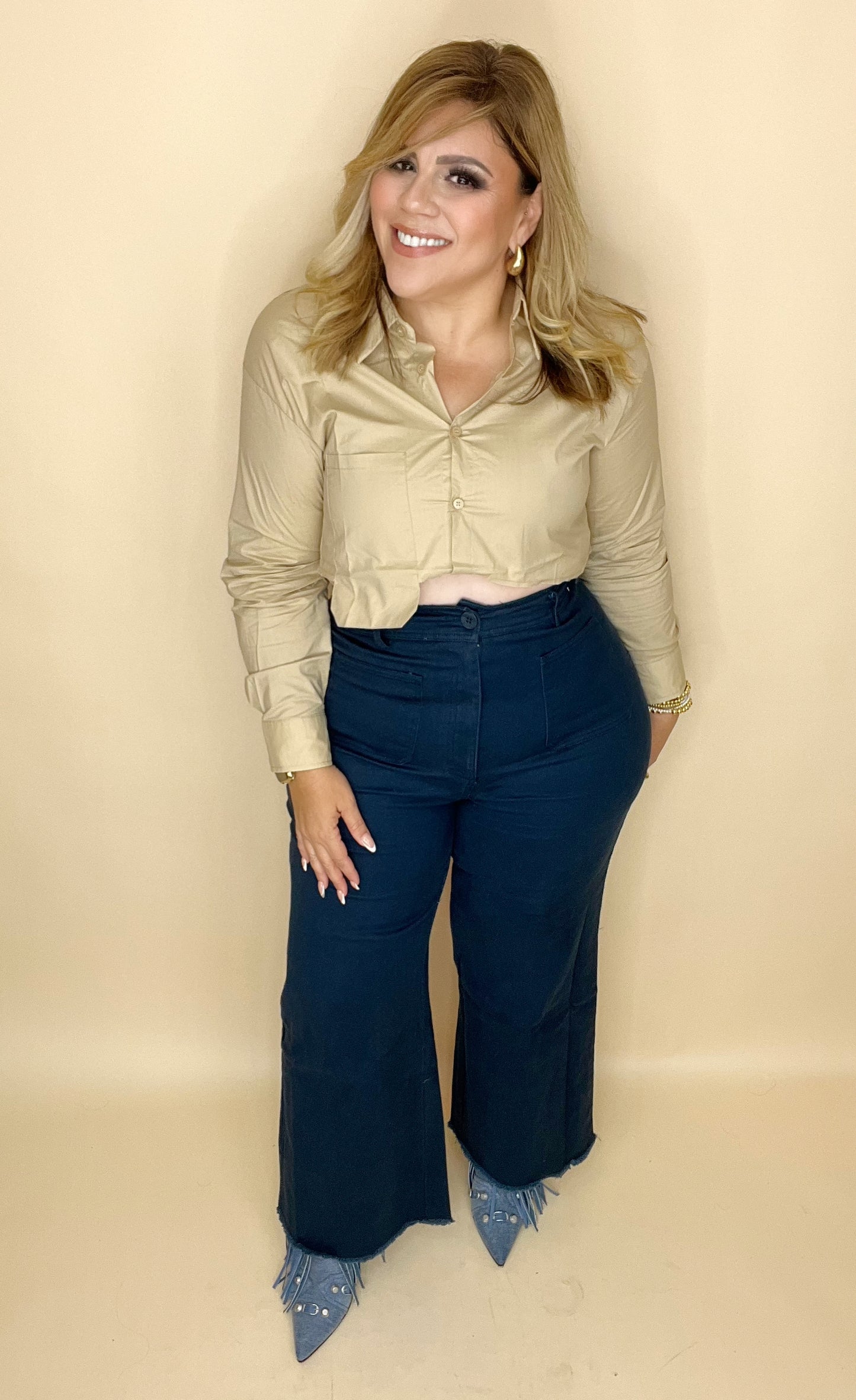 Fall for It Navy High Waisted Pants