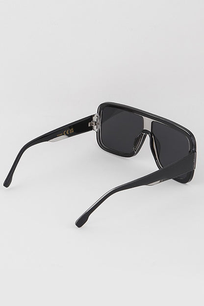 Oversized Block Frame Shield Sunglasses