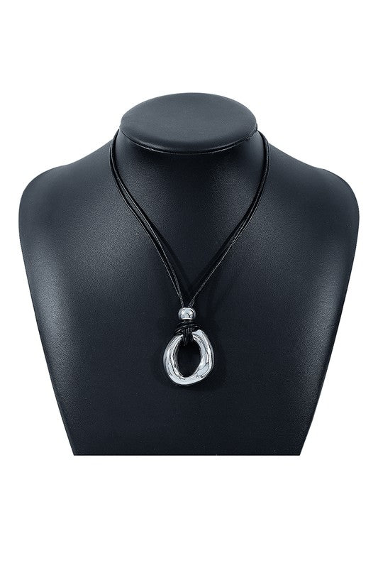 Irregular Metal Pendant Adjustable Necklace