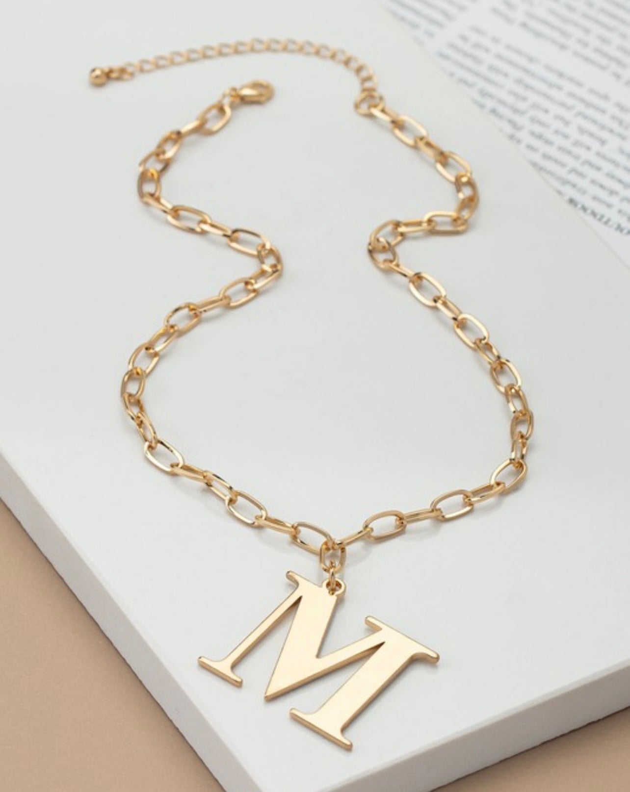 Initial Letter Pendant Necklace