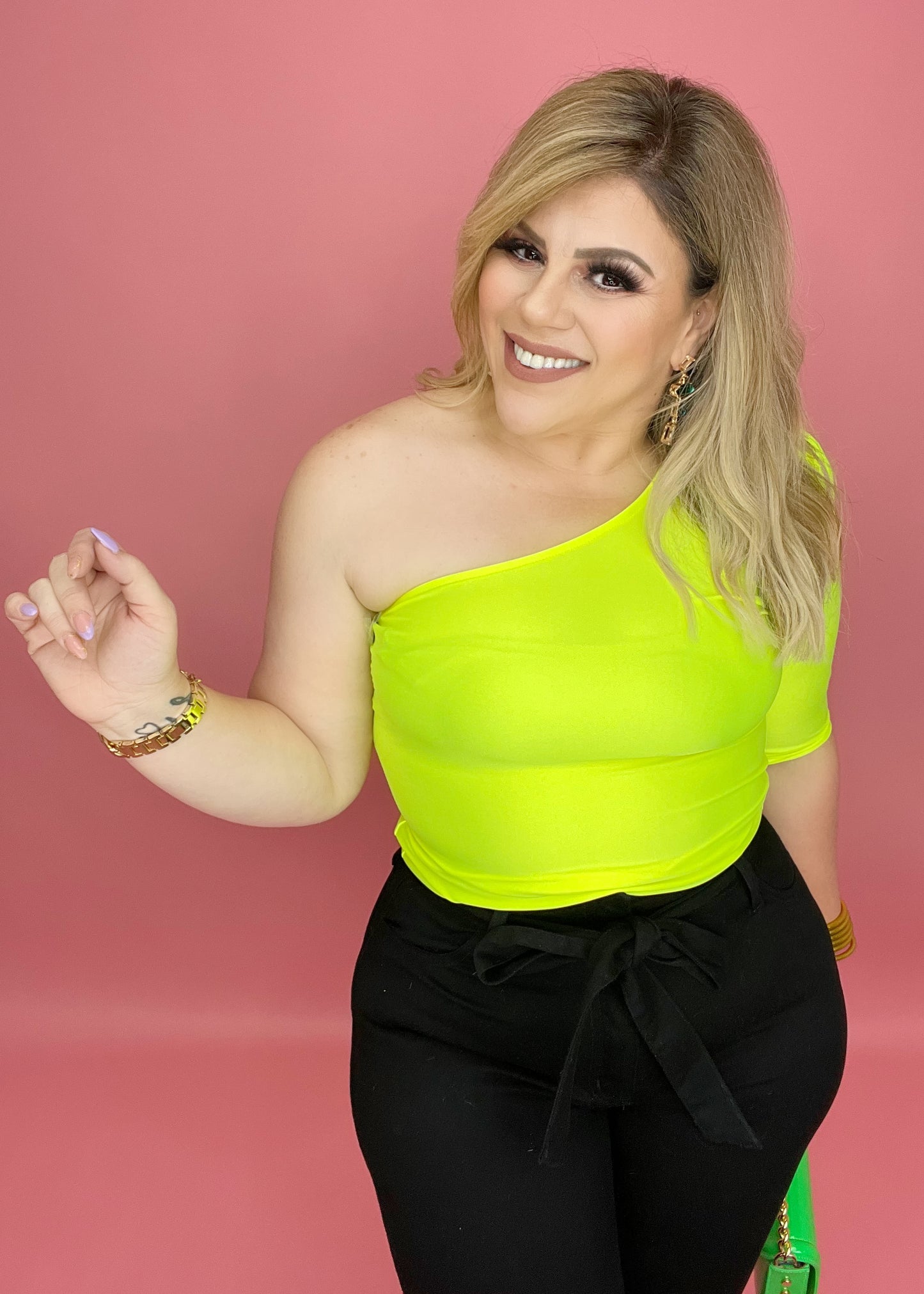 Neon Dreams One Shoulder Top